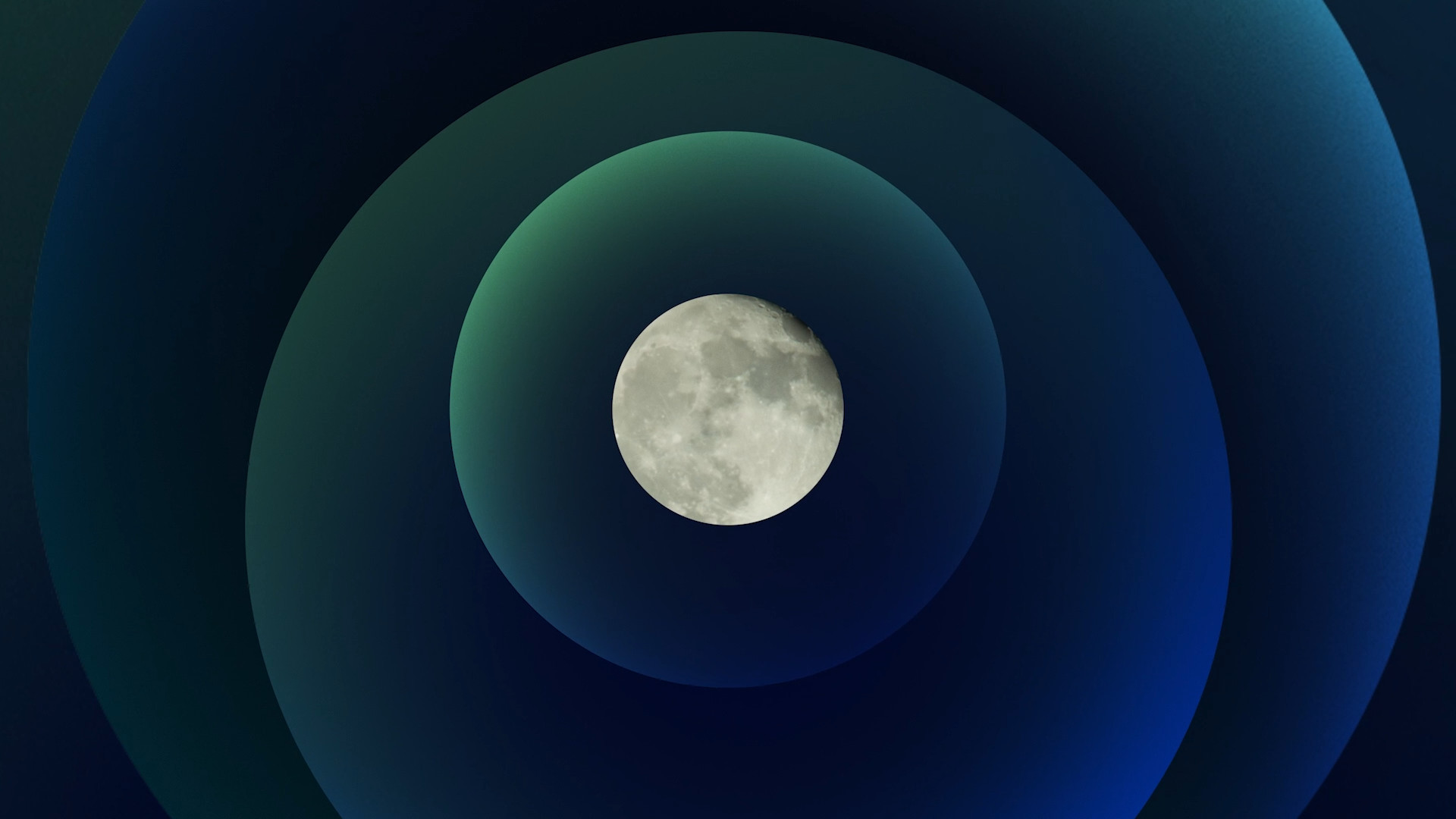 moon with circular geometric overlay