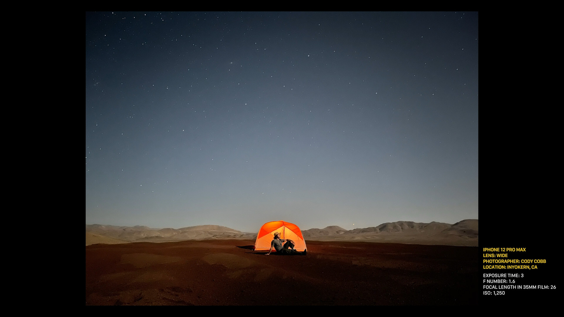 night camping under stars