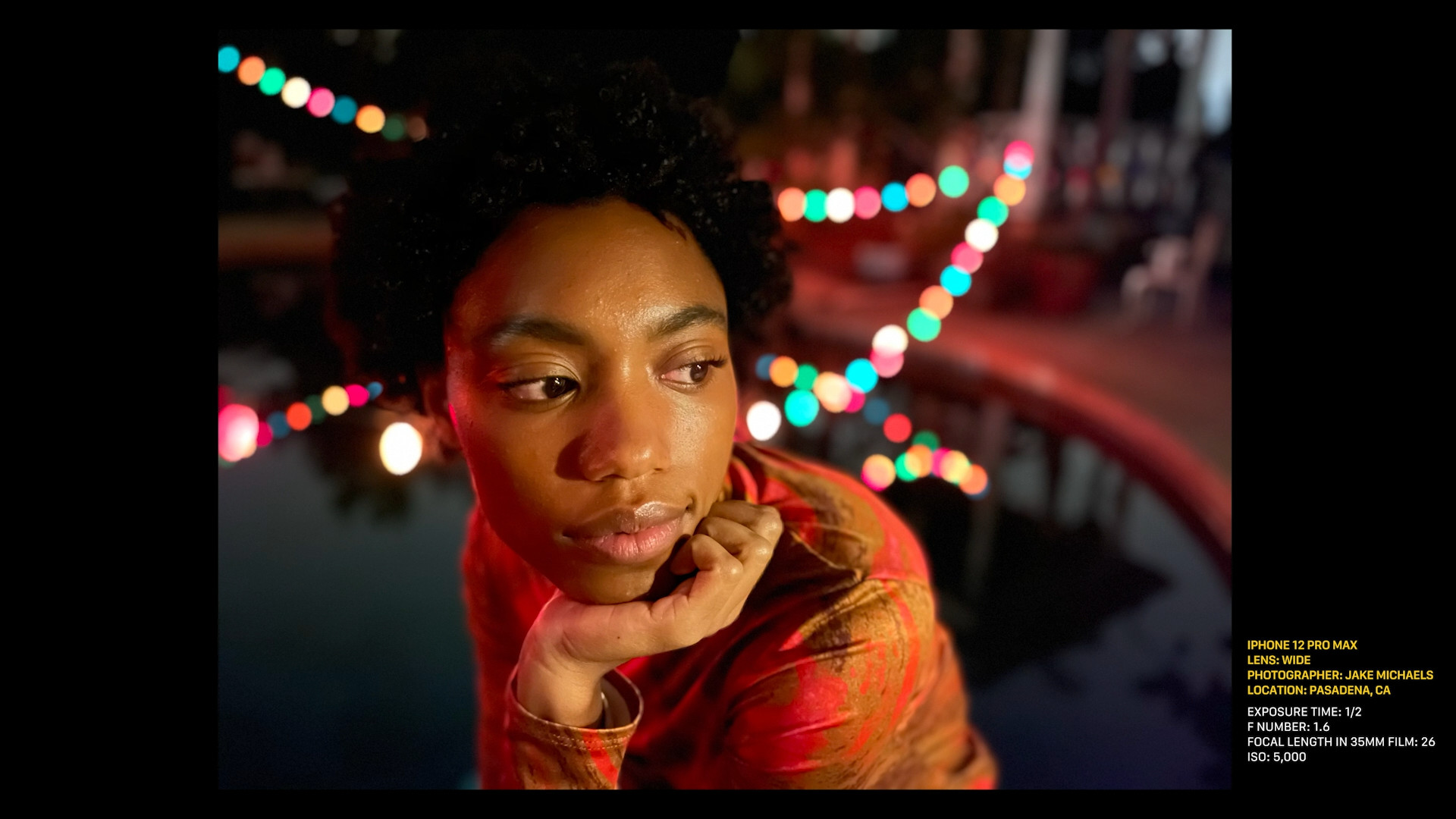 portrait with bokeh lights