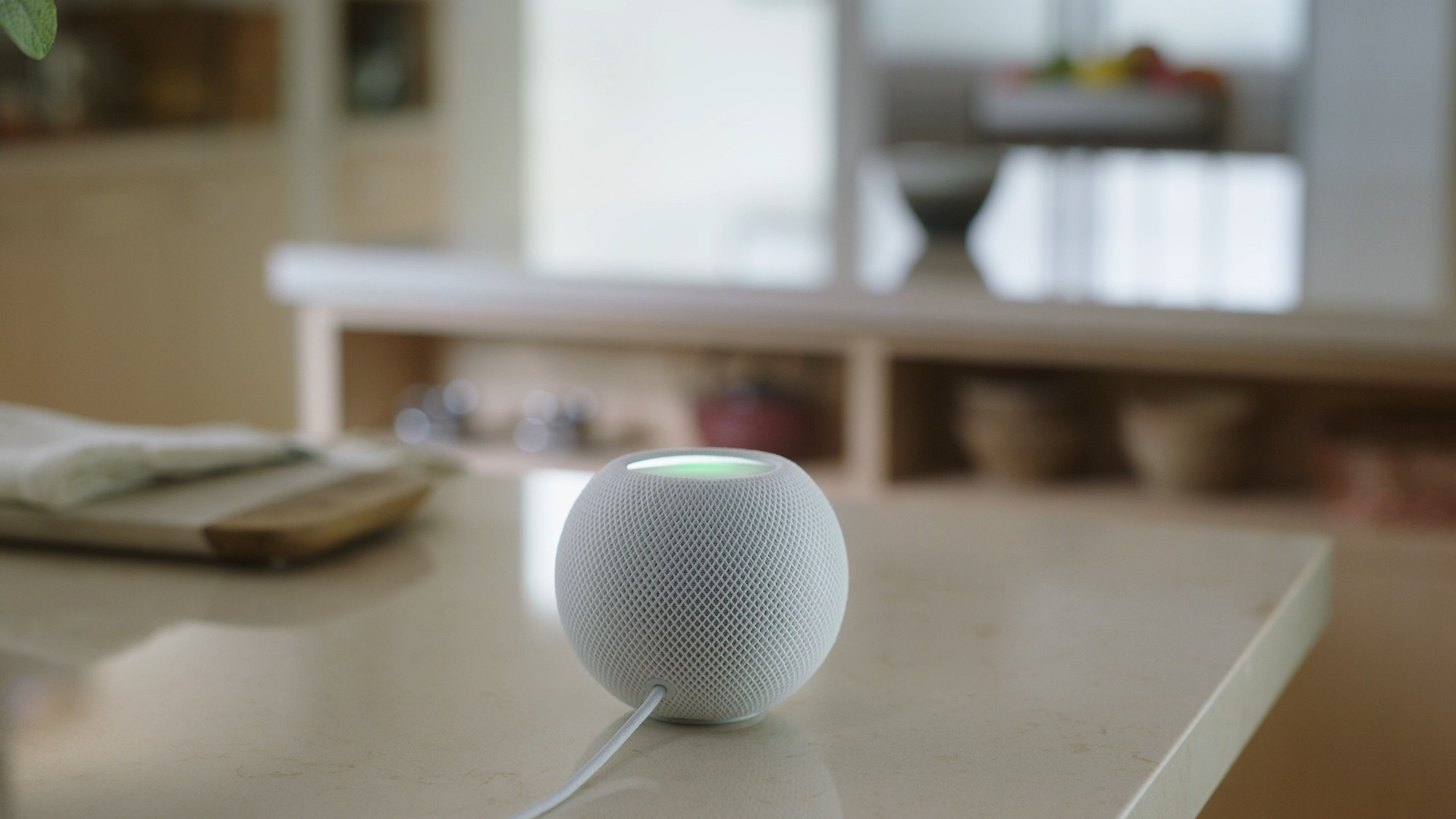 smart speaker on kitchen counter