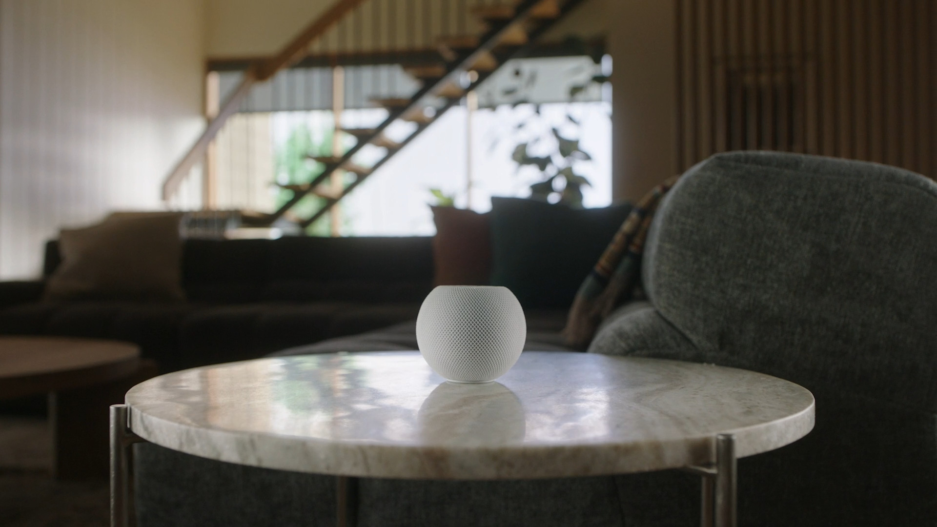 smart speaker on marble table