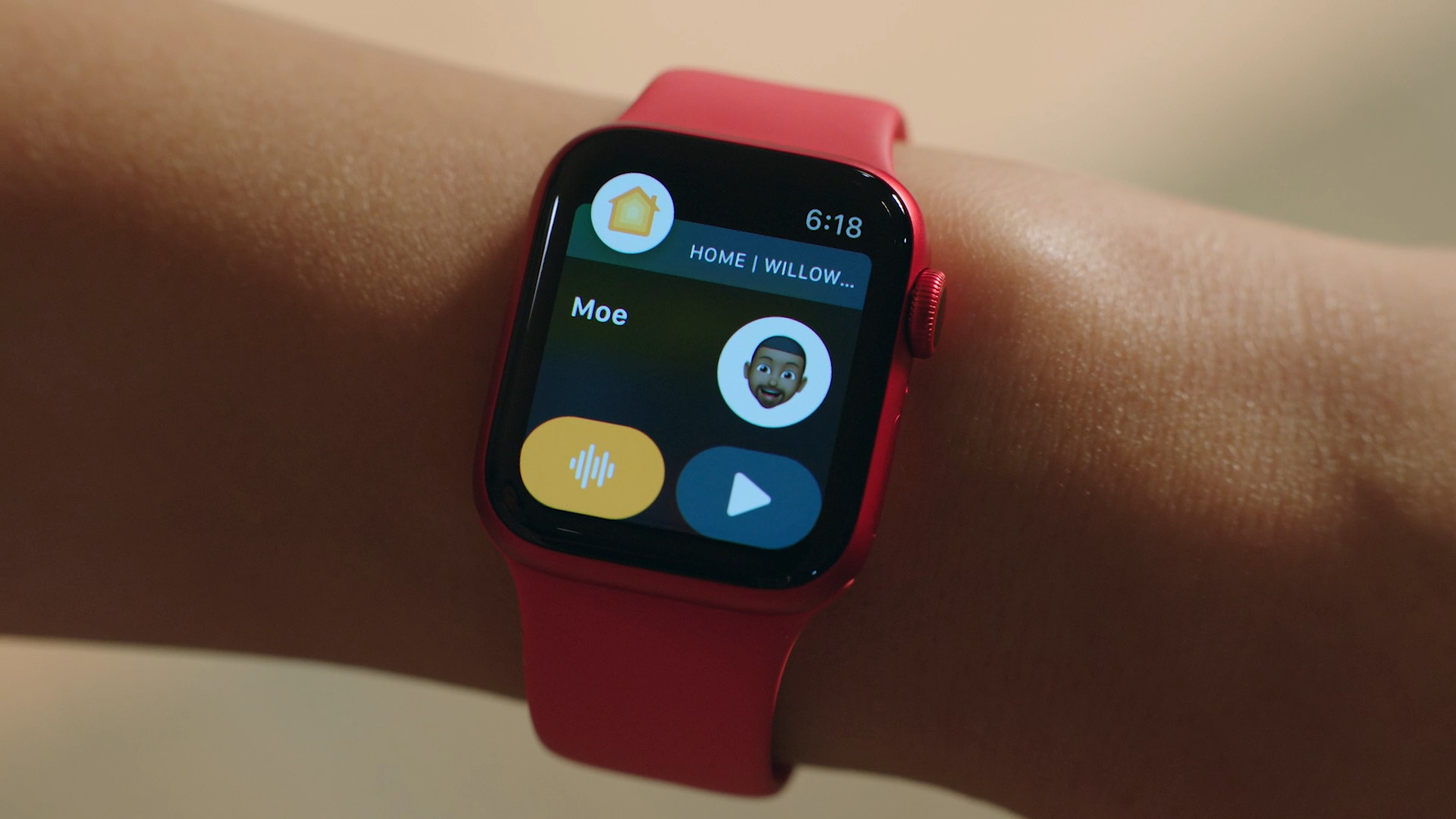 smartwatch on wrist with apps