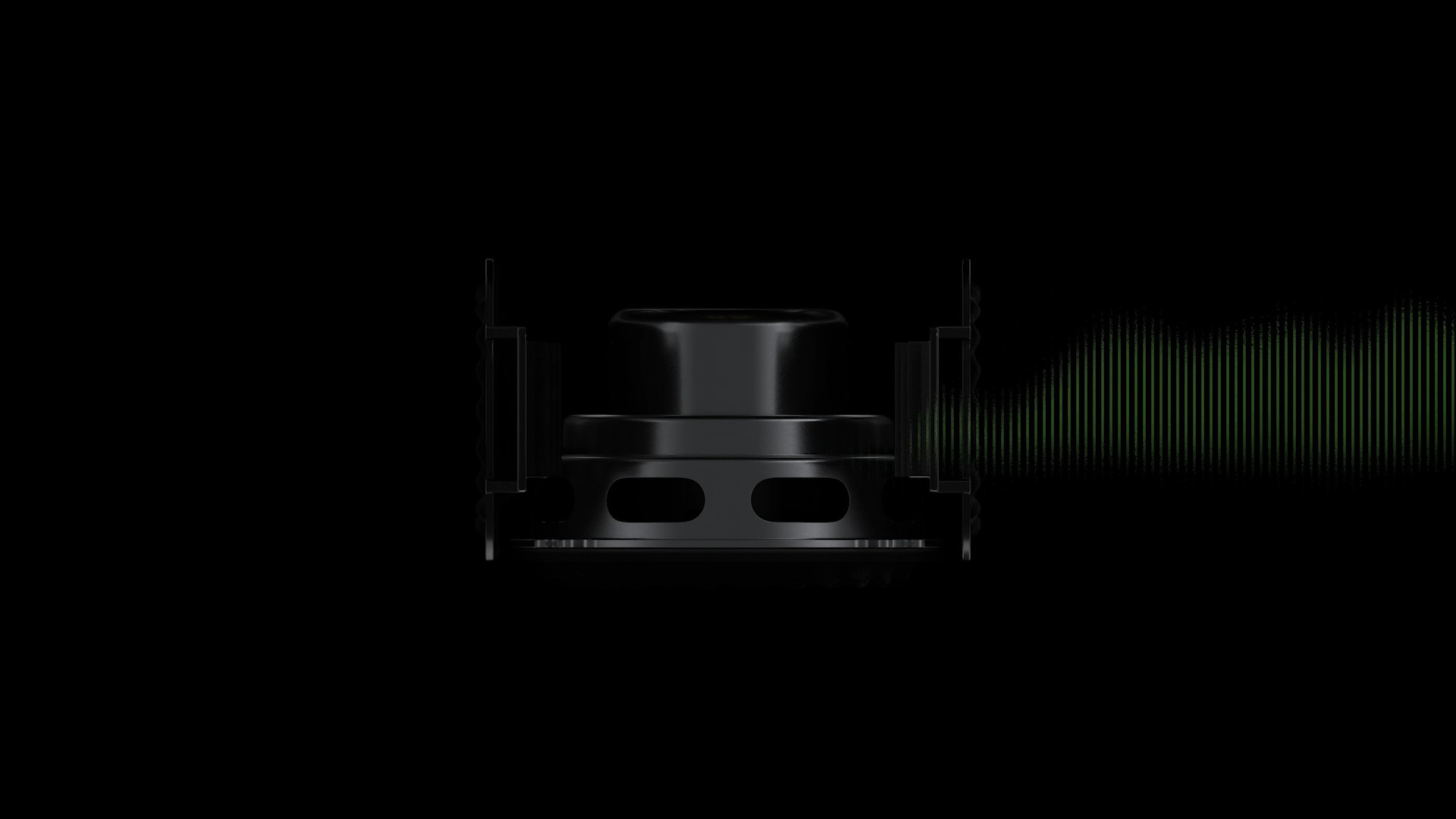 speaker with green sound wave