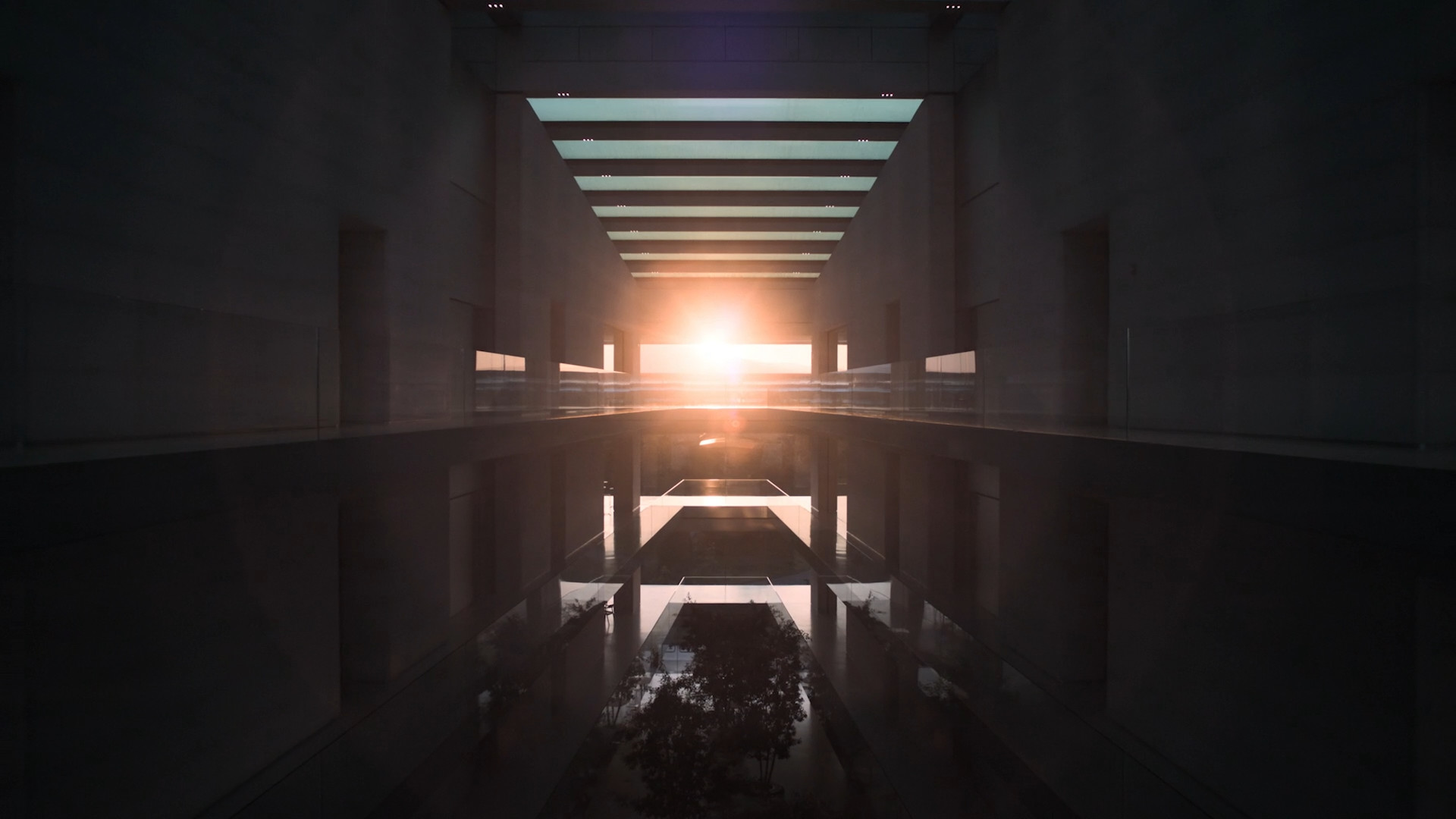 sunlight through hallway