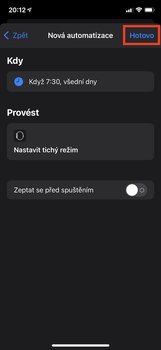tichy_rezim_automatizace11 tichý režim apple watch automatizace