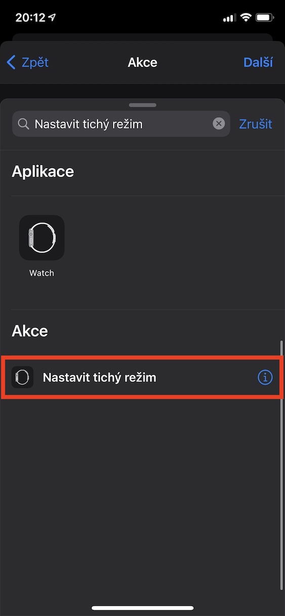 tichy_rezim_automatizace7 tichý režim apple watch automatizace