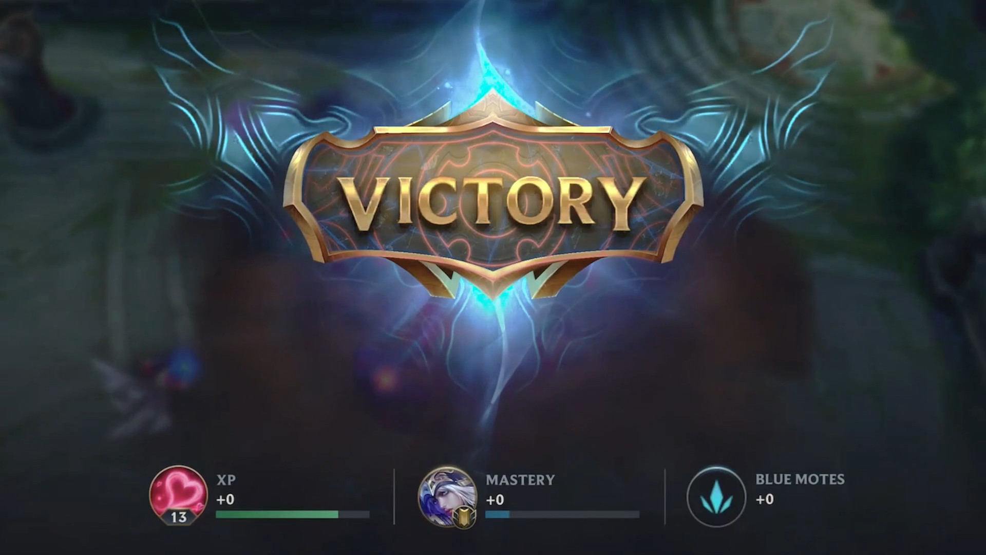 victory screen with stats