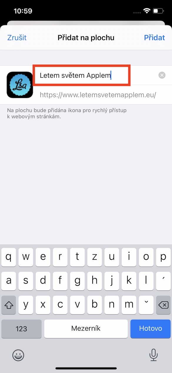 web_na_plochu_ios4 stránka ze safari na domovské obrazovce