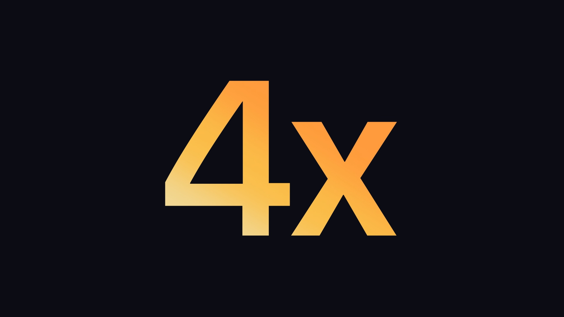 4x text on black background