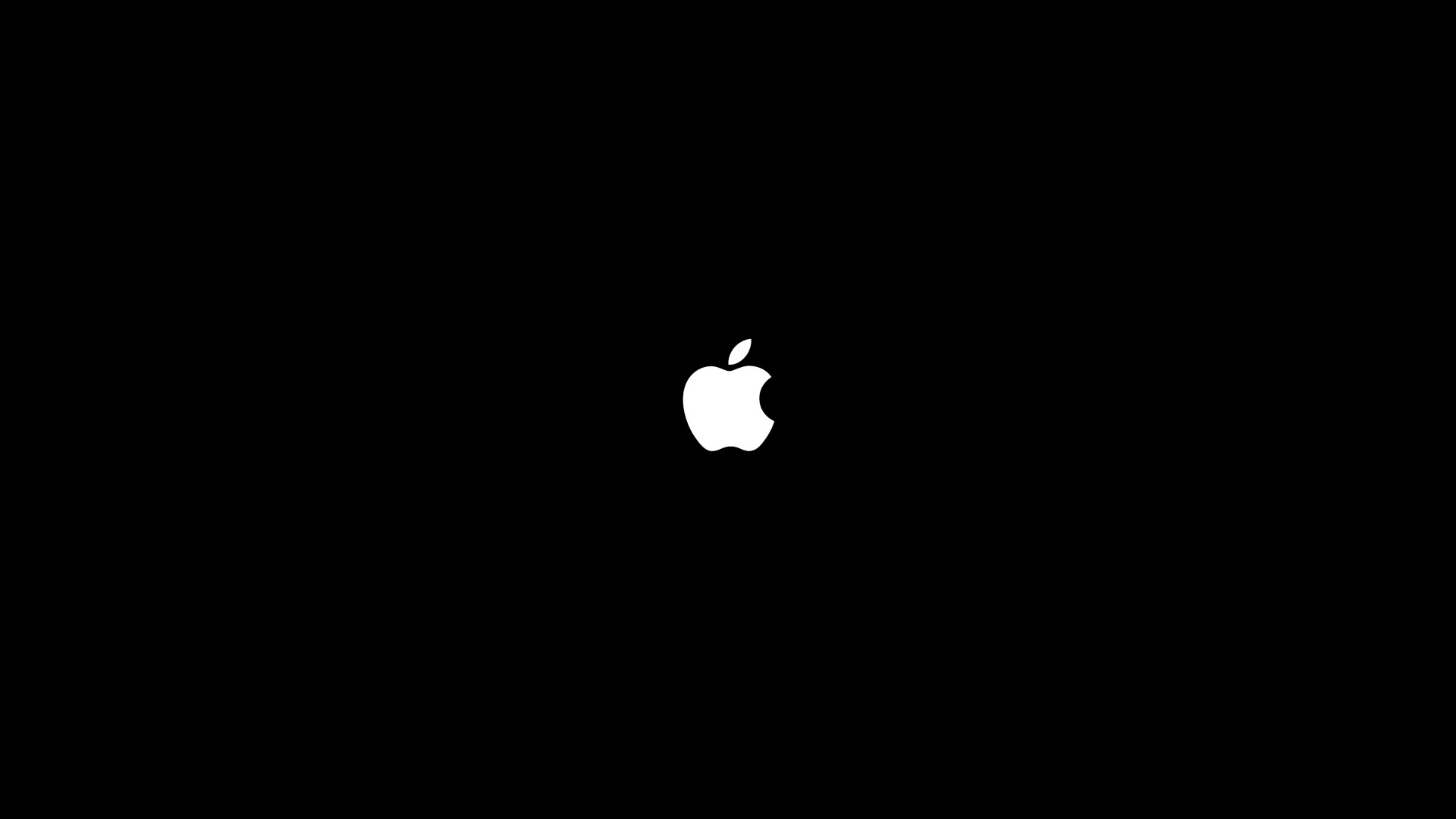 apple logo on black background