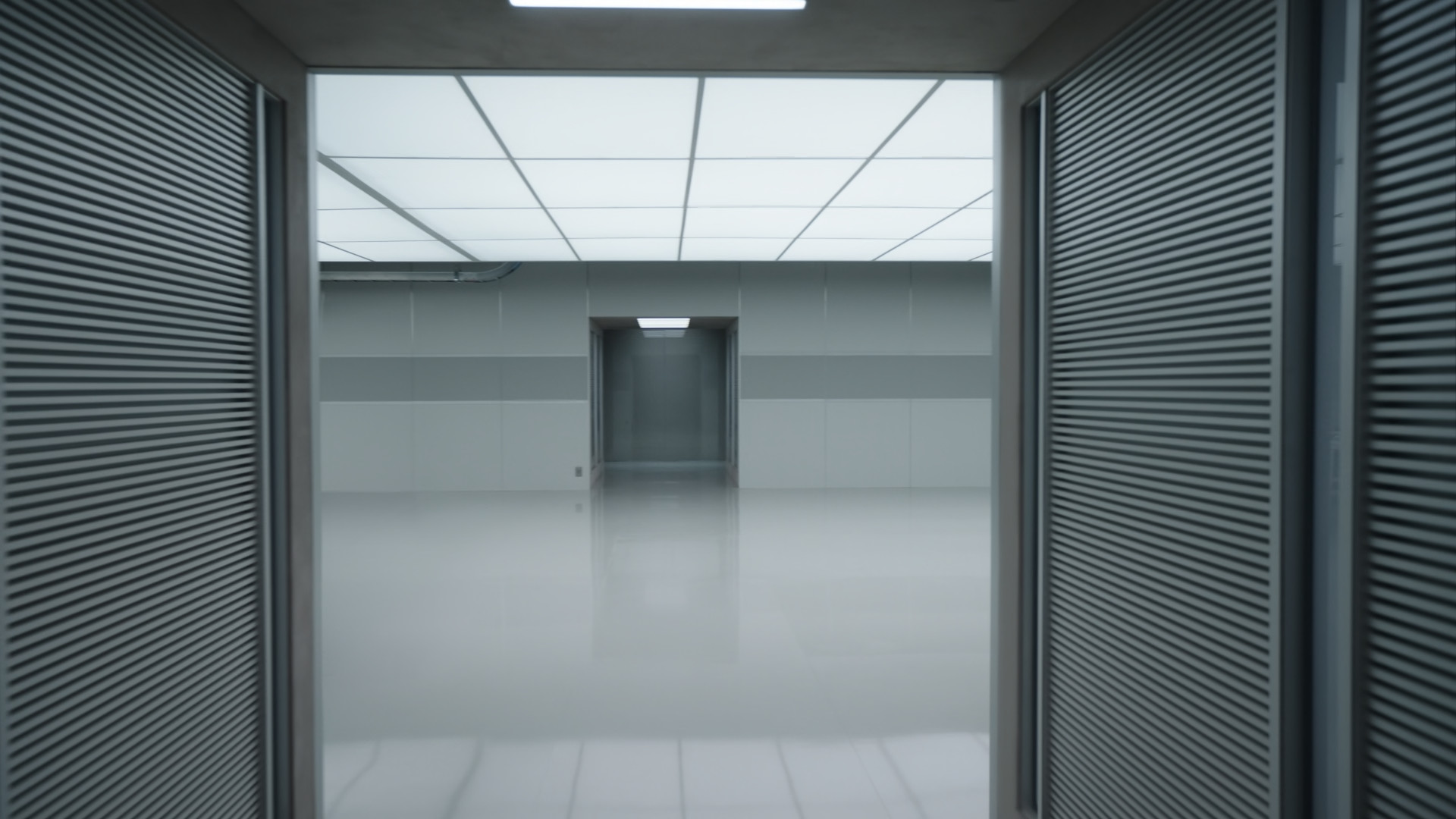 bright hallway with doors