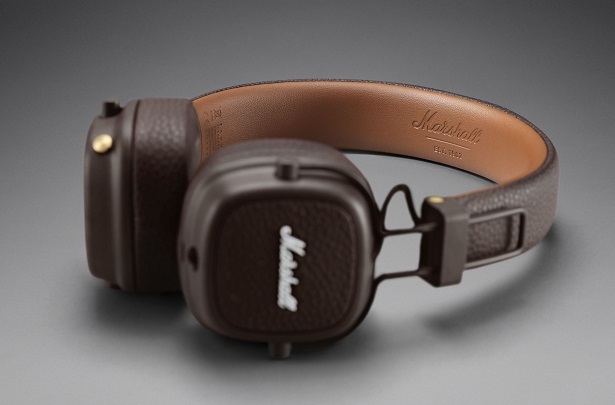 brown leather headphones