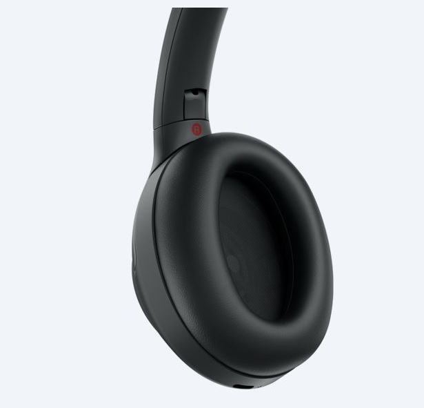 close up black headphones