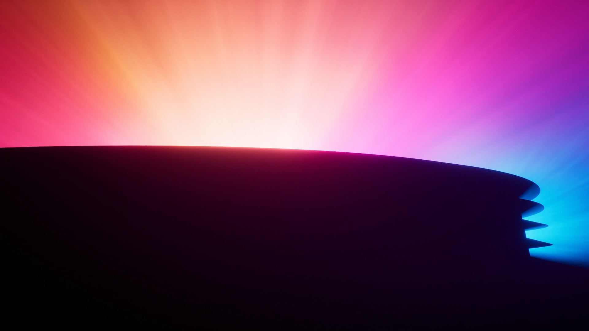 curved architecture sunset glow