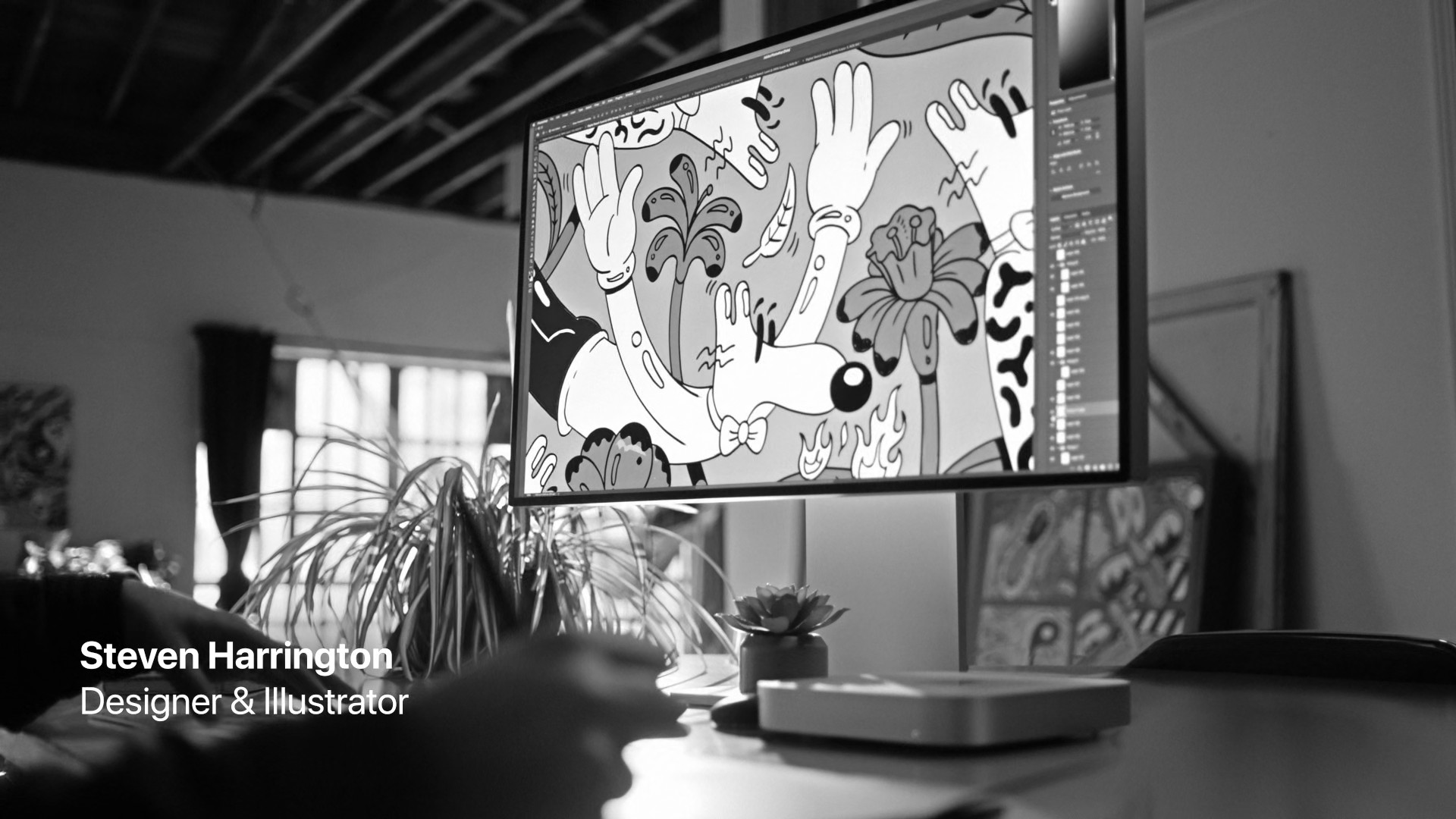 designer working on illustration