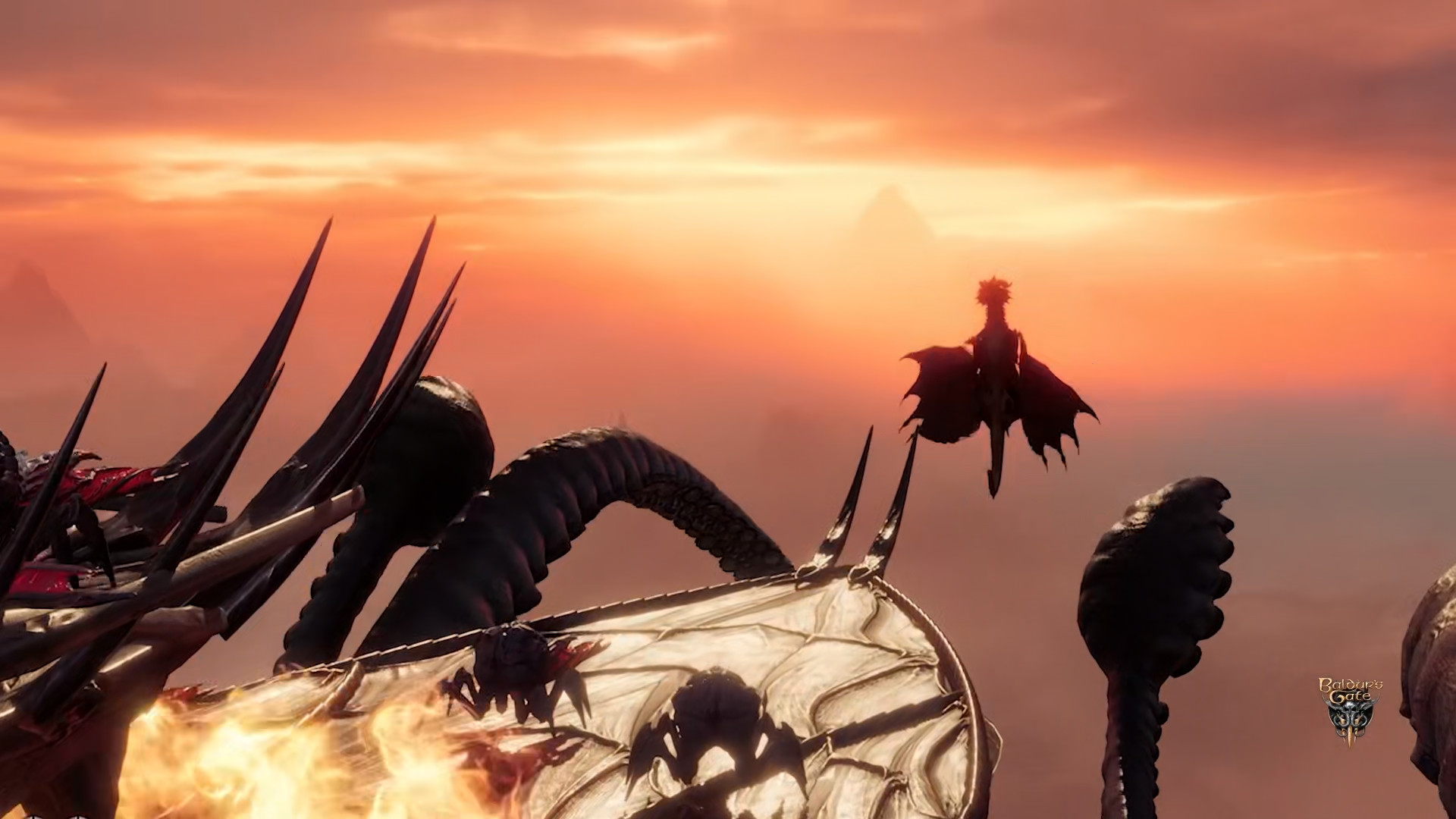 dragon silhouette sunset