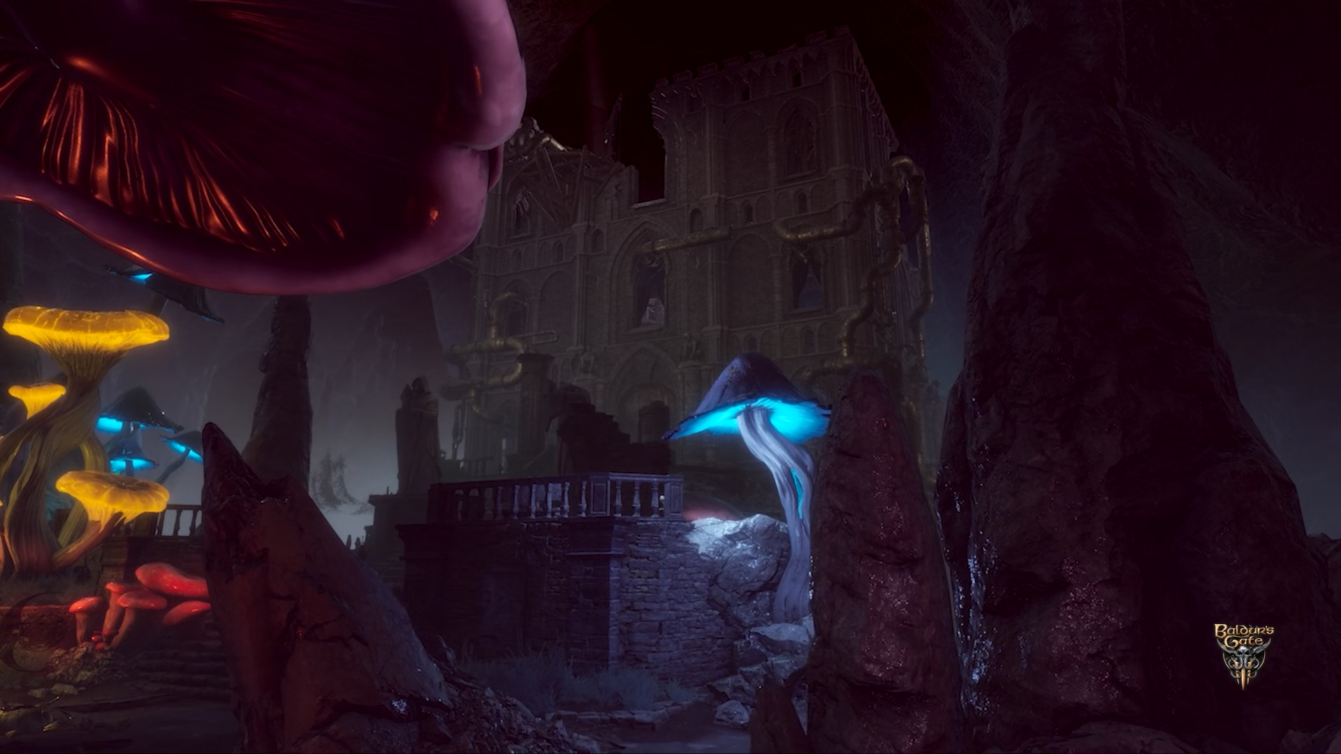 fantasy landscape with mushrooms