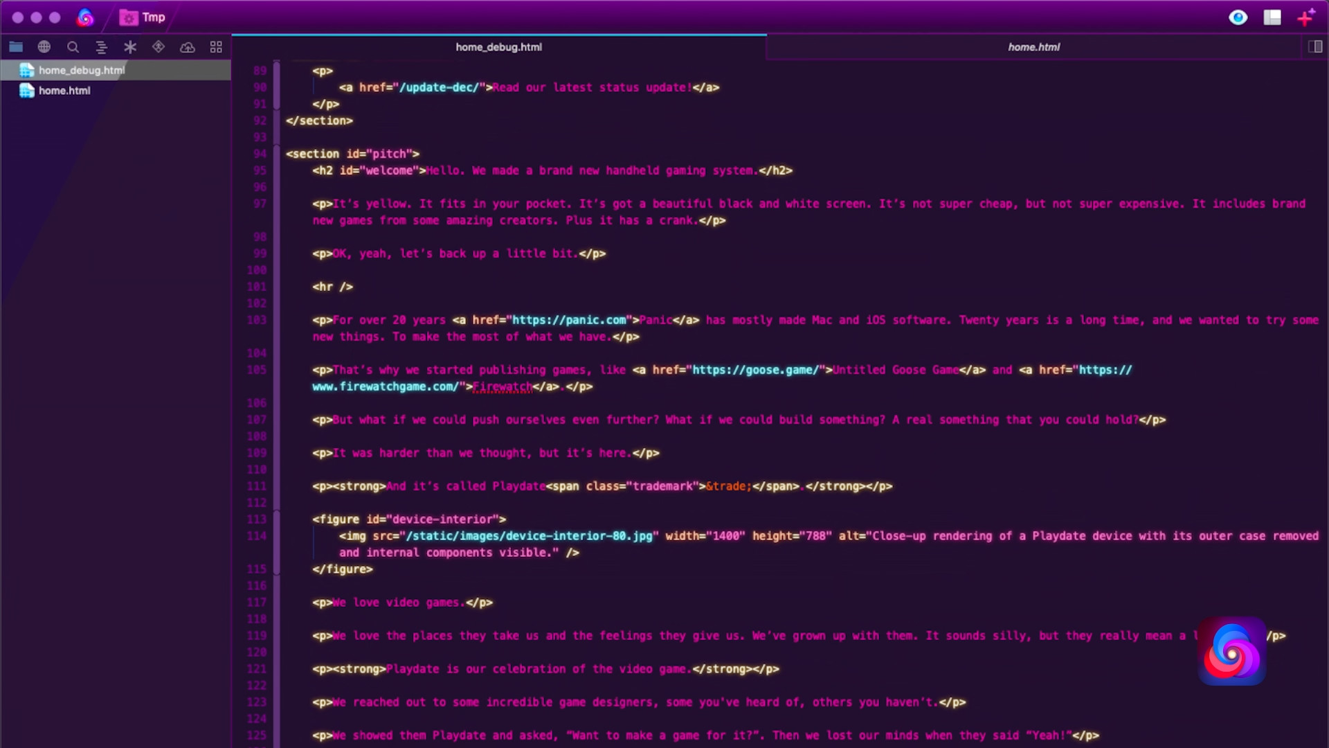 html code editor dark theme