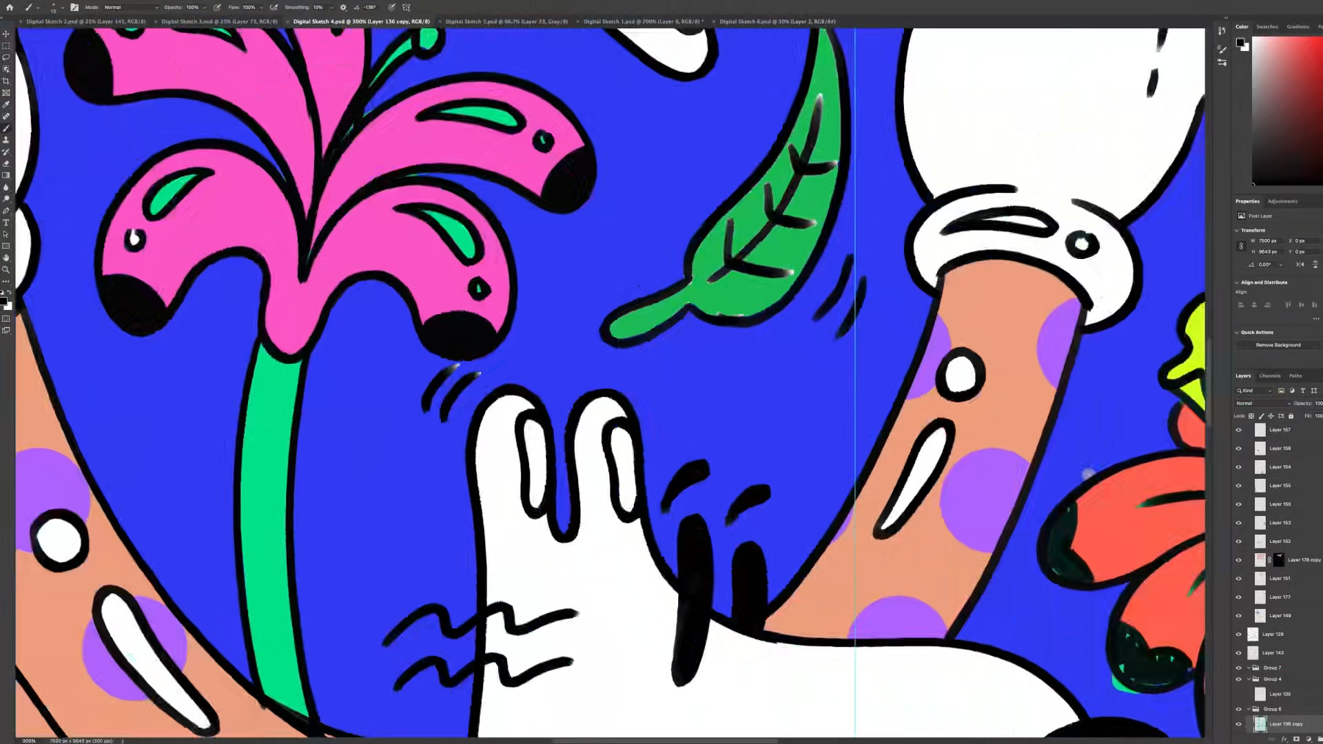 illustration detail in software