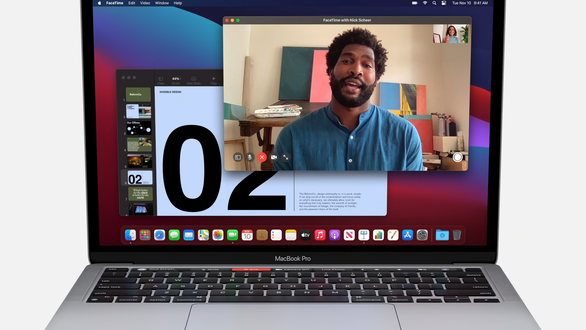 macbook pro video call interface