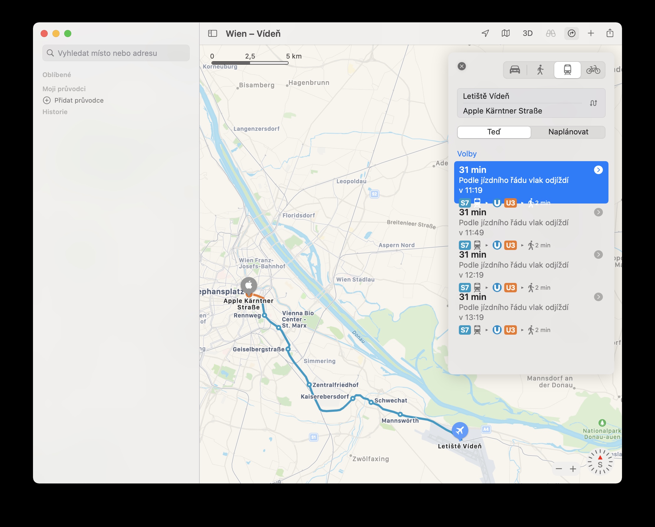 map navigation route vienna