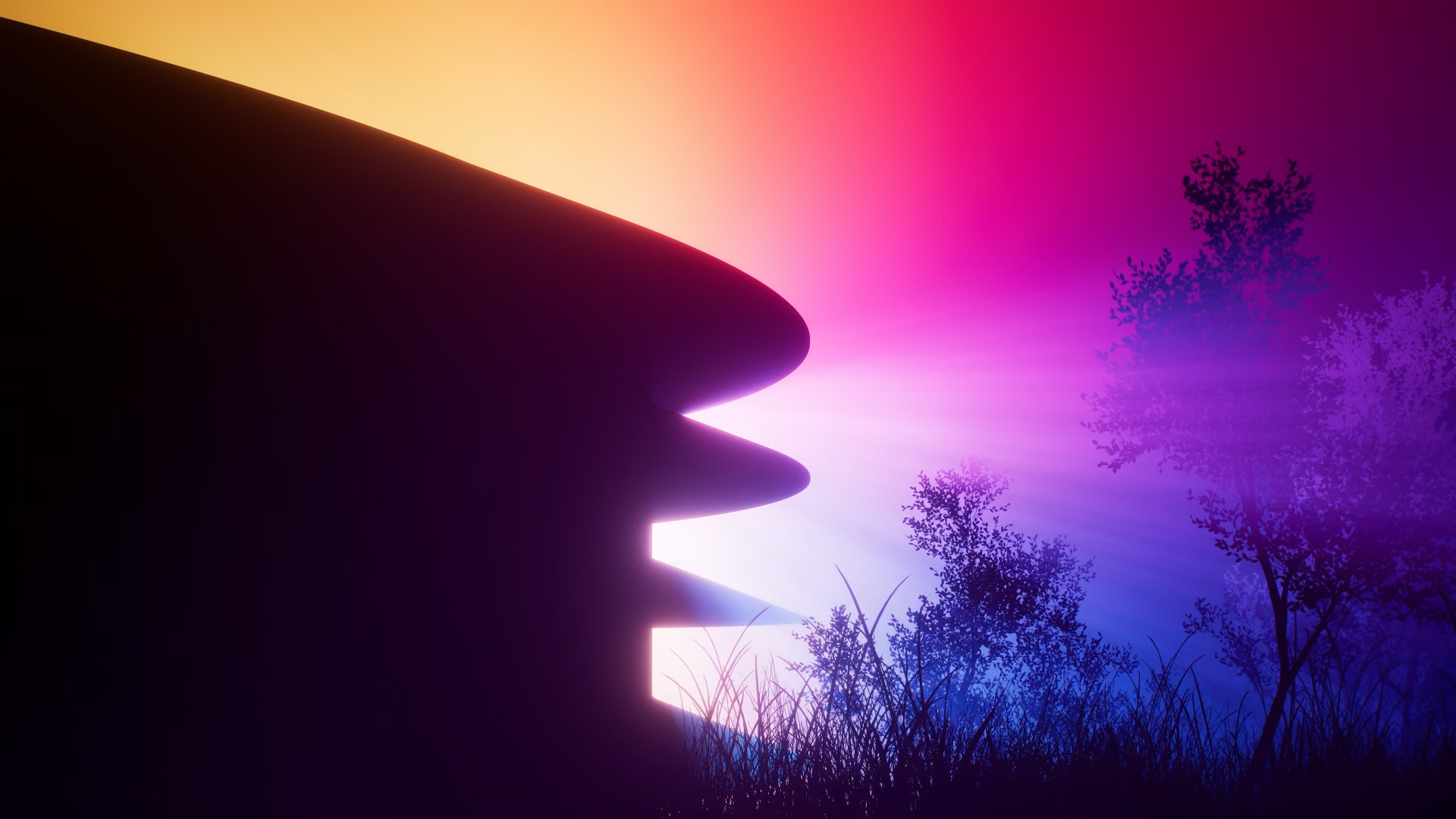 modern building silhouette sunset