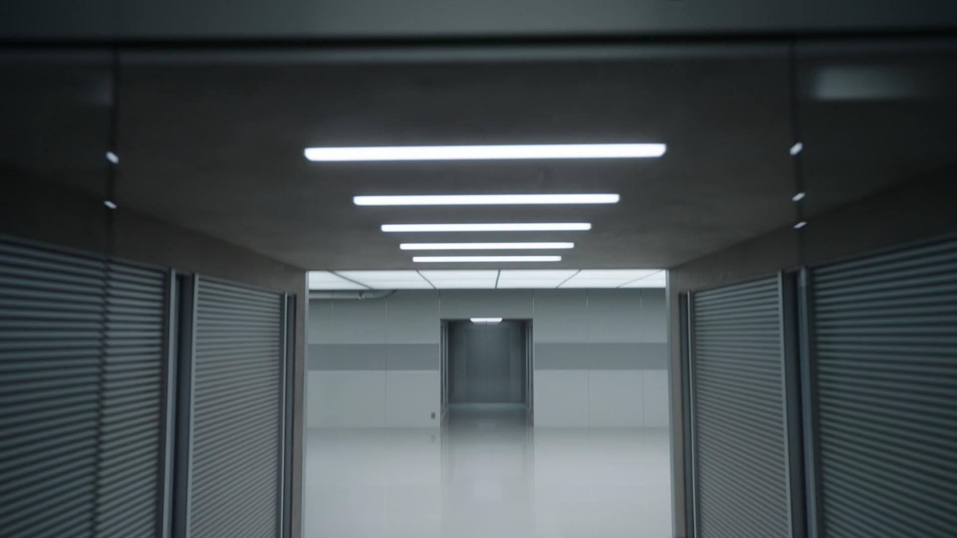 modern hallway with lights