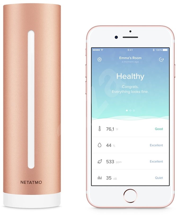 netatmo weather station with phone
