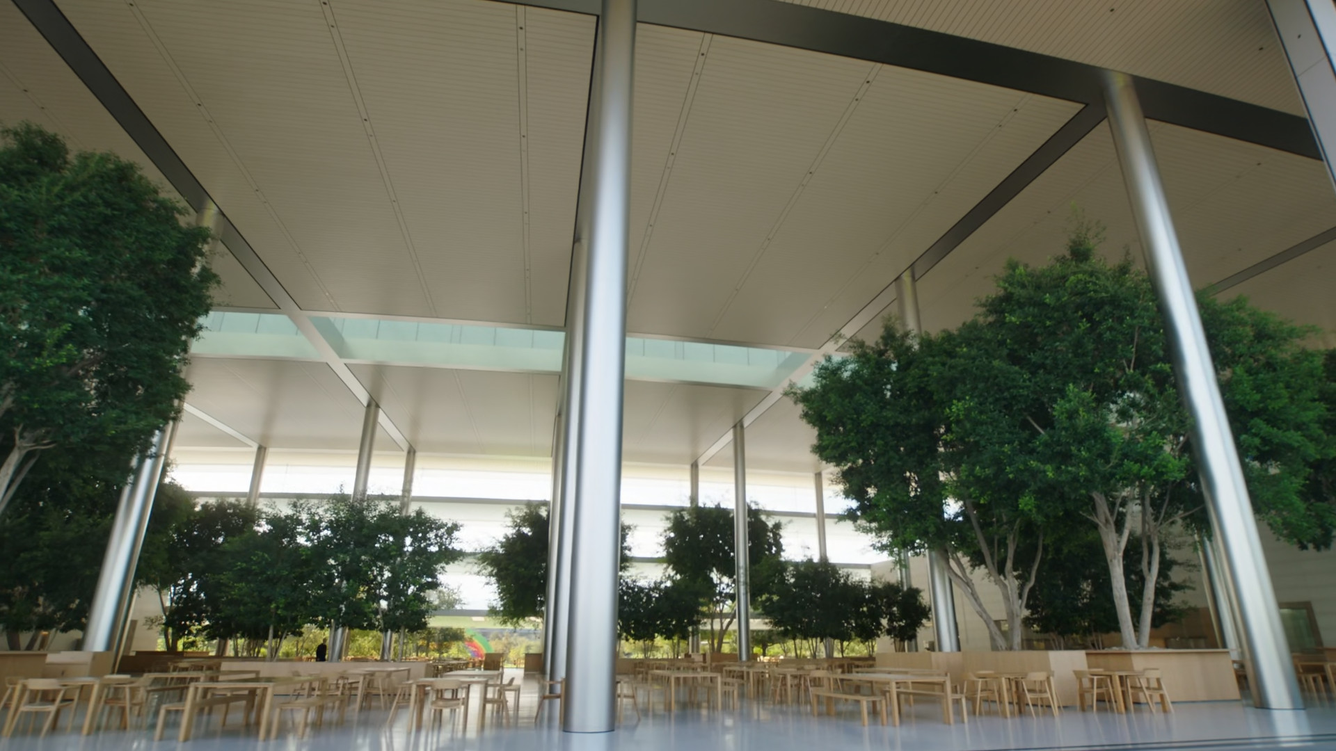 person standing modern interior