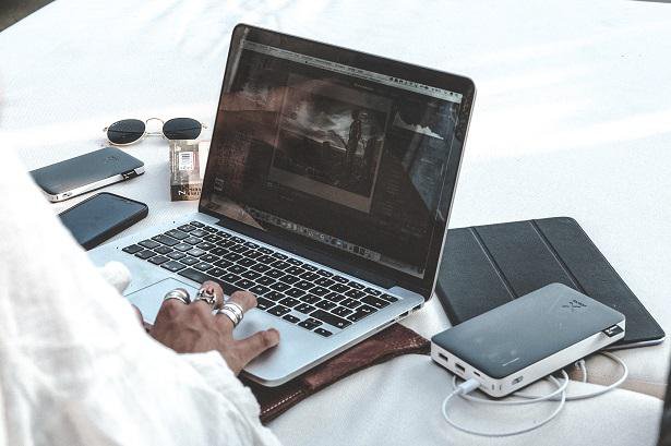 person working on laptop