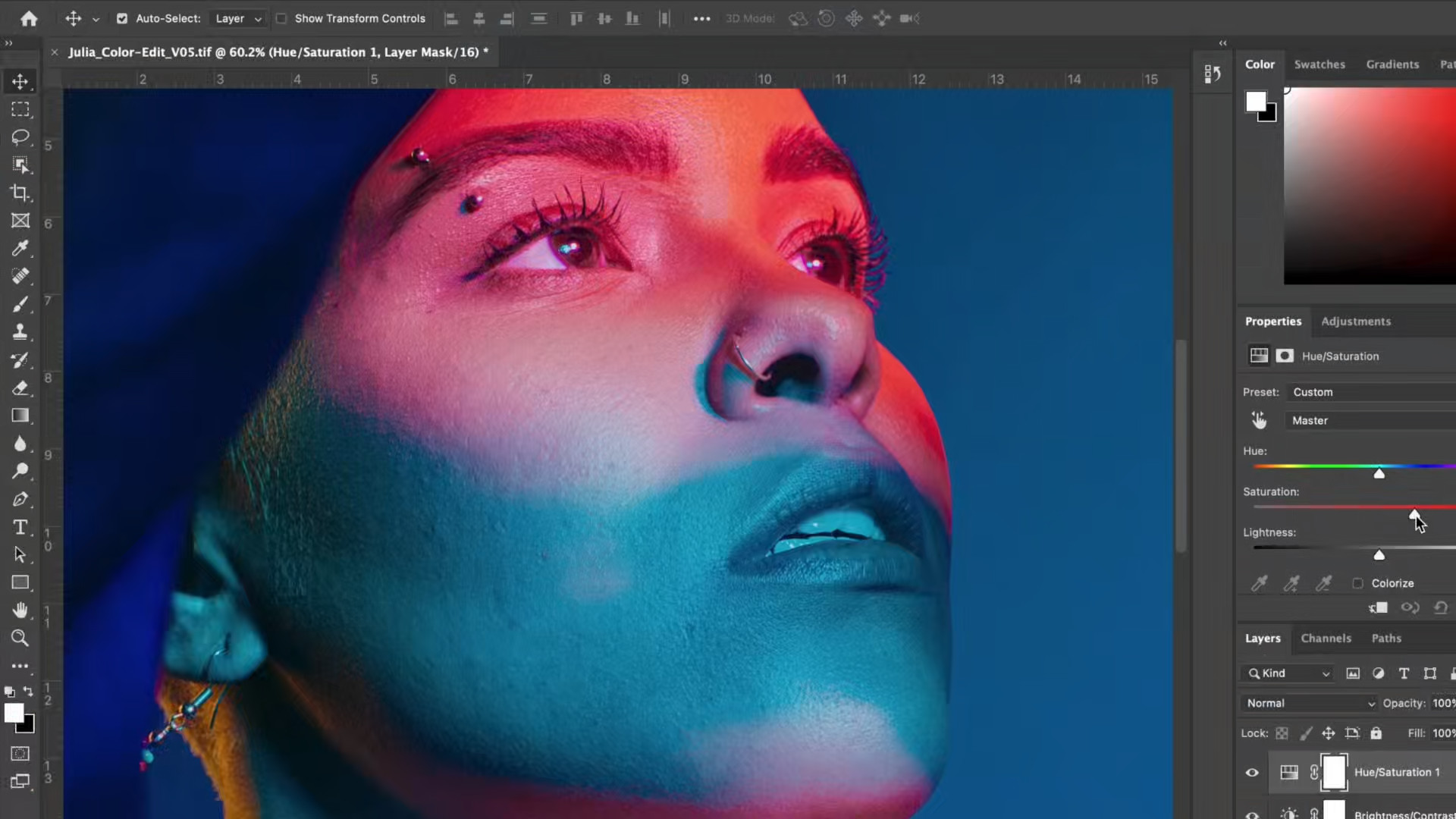 portrait editing in software