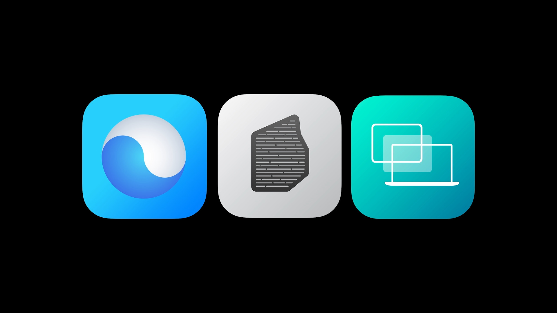 three app icons