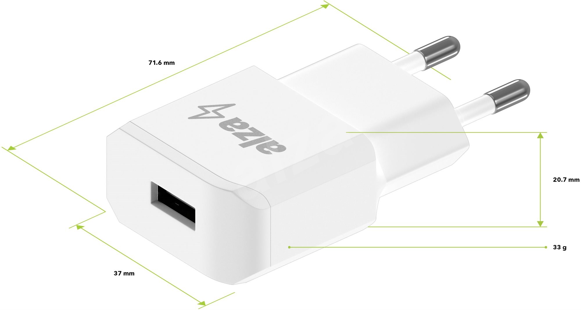usb charger dimensions
