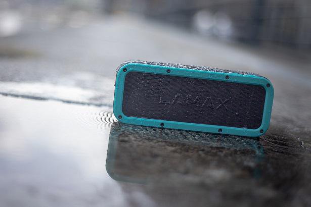 waterproof speaker on wet surface