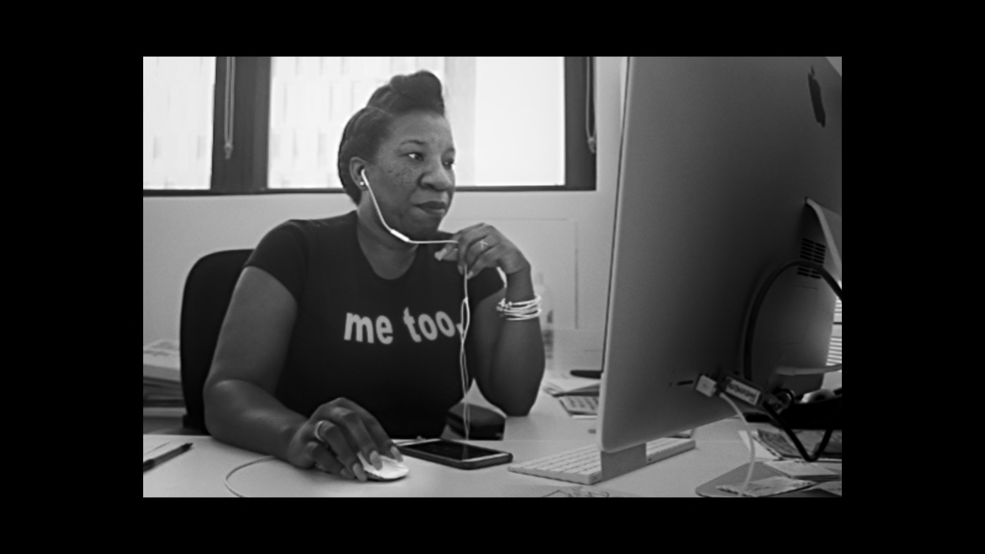 woman at desk with computer