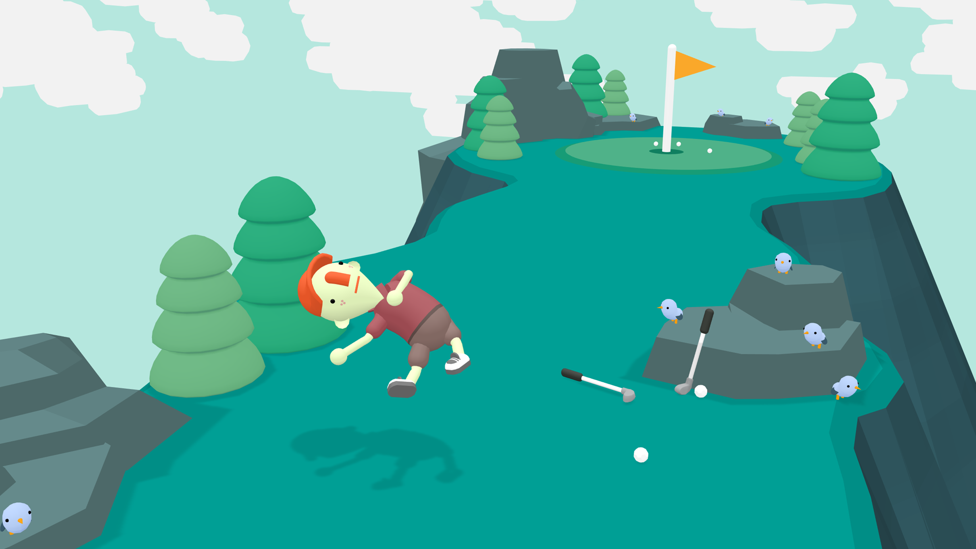 animated golf game scene
