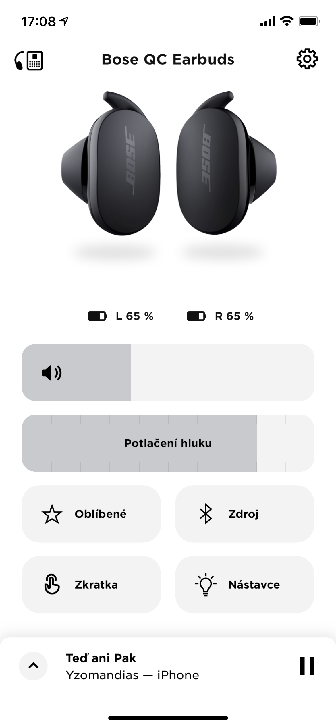 bose qc earbuds settings