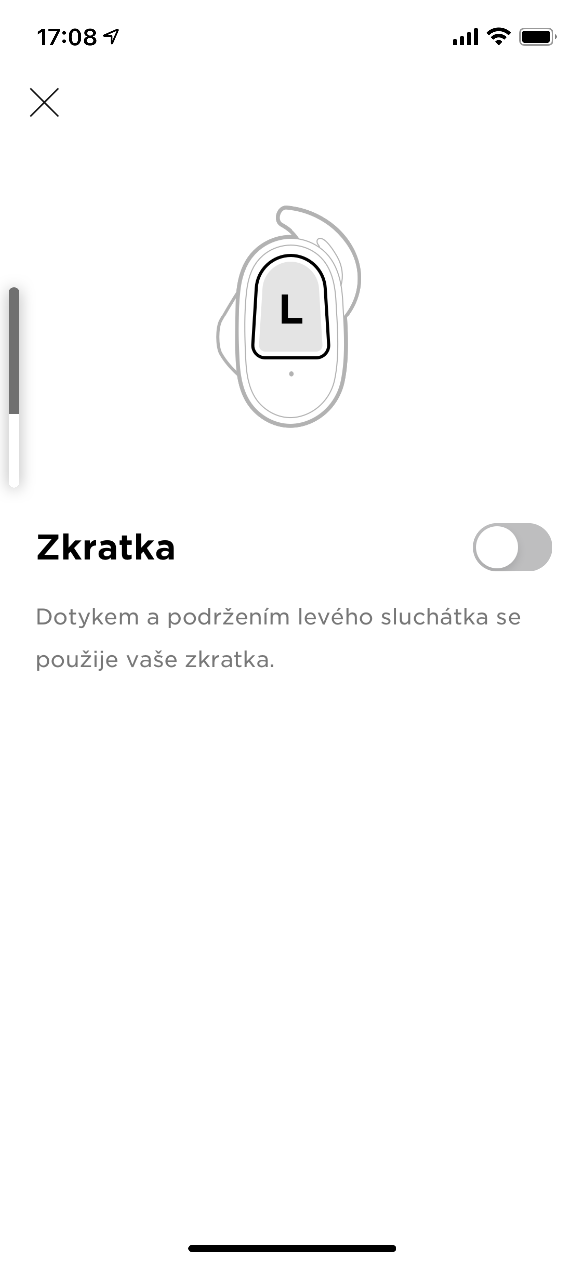 earbud shortcut toggle