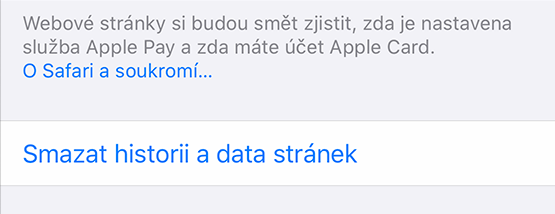 ios smazat cache