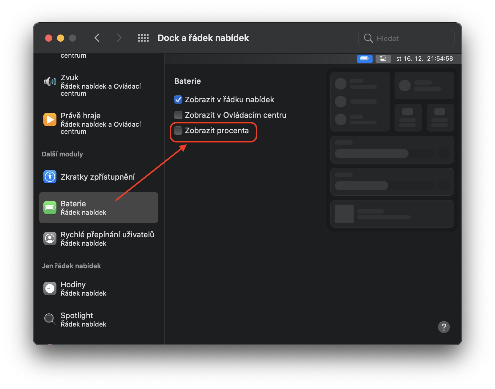 macOS Zobrazeni procent baterie 3 macOS Zobrazení procent baterie