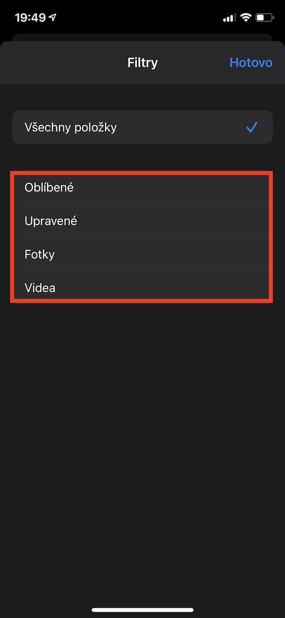 photo album filter categories