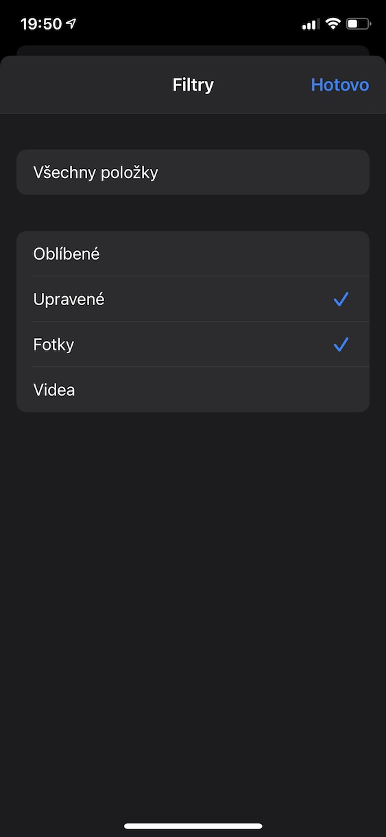 photo filter settings screen