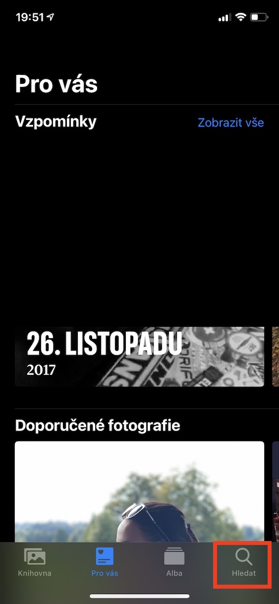 photo library search tab