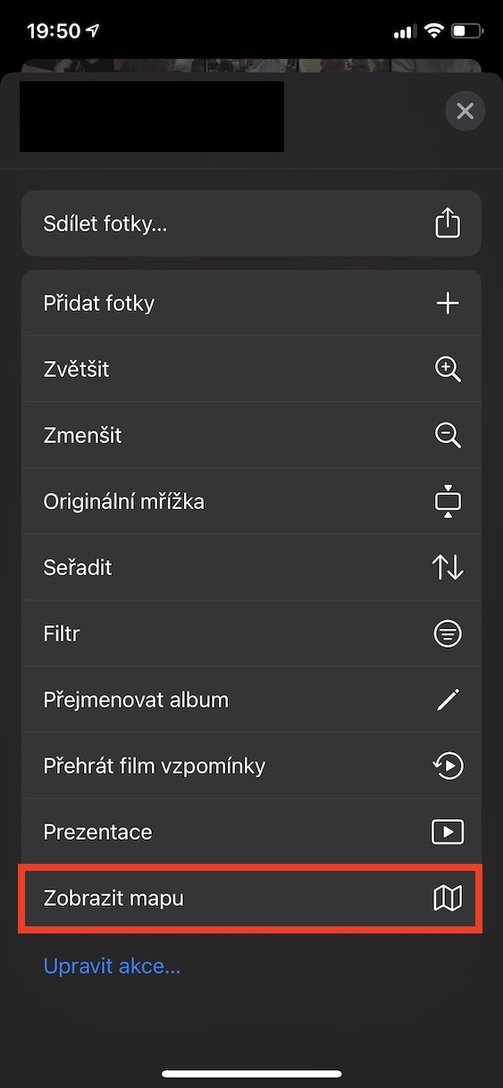 photo sharing options menu
