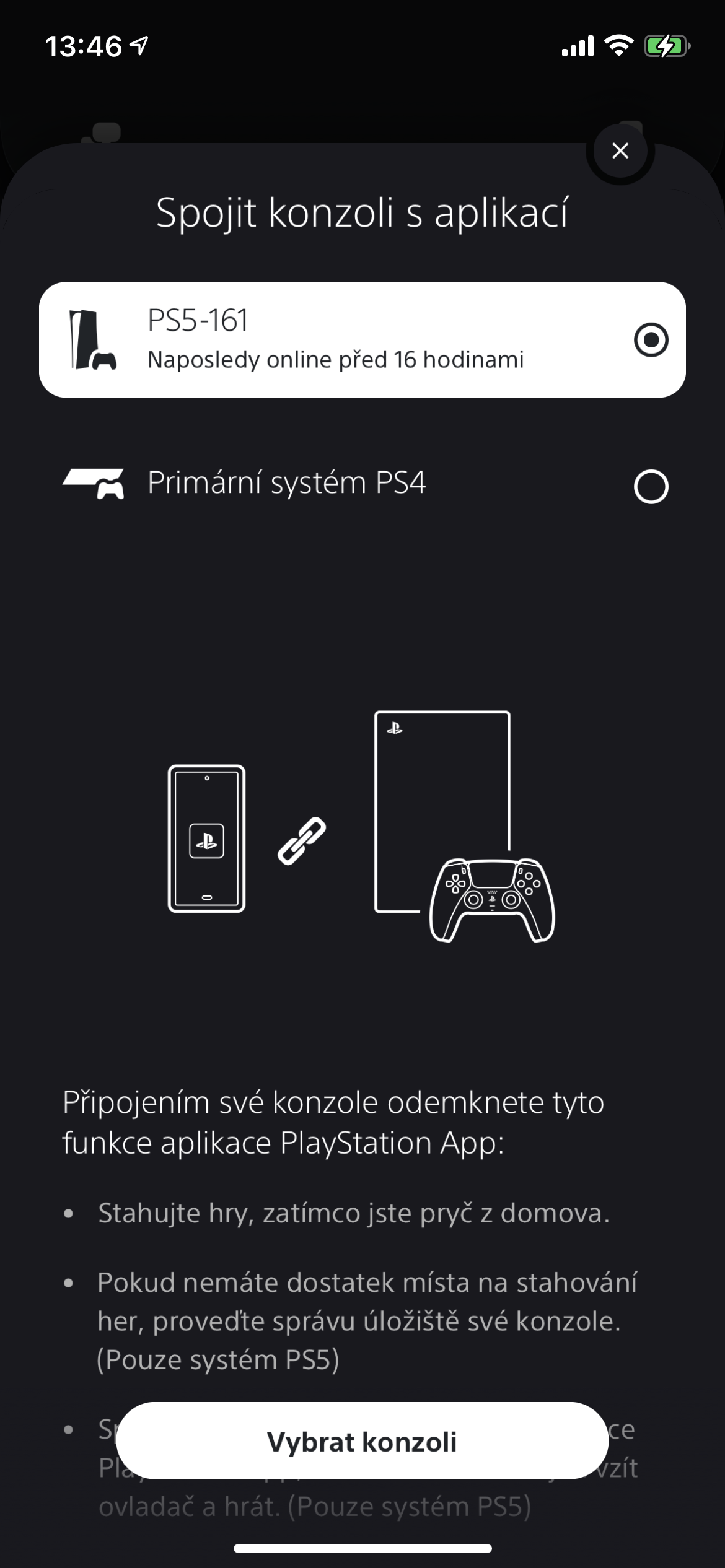 Jak spojit PS5 s aplikací?
