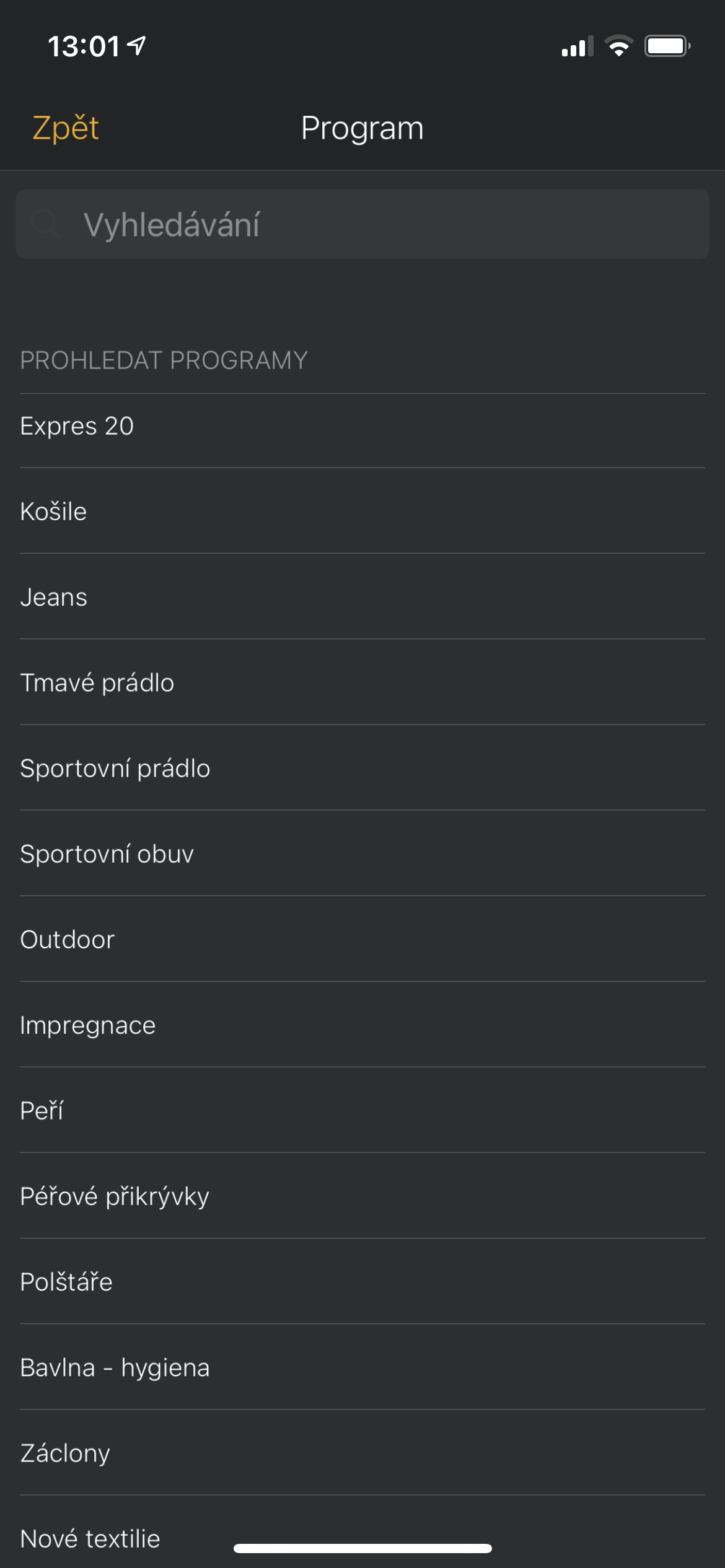 app menu program list