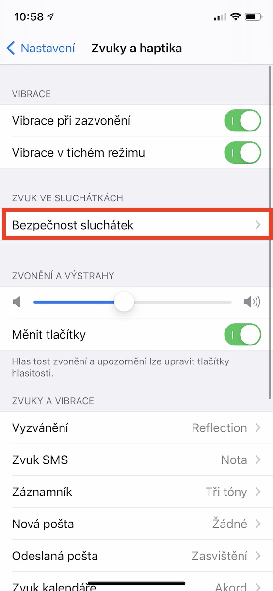 tlumeni_zvuku_ios2 tlumení hlasitých zvuků ios