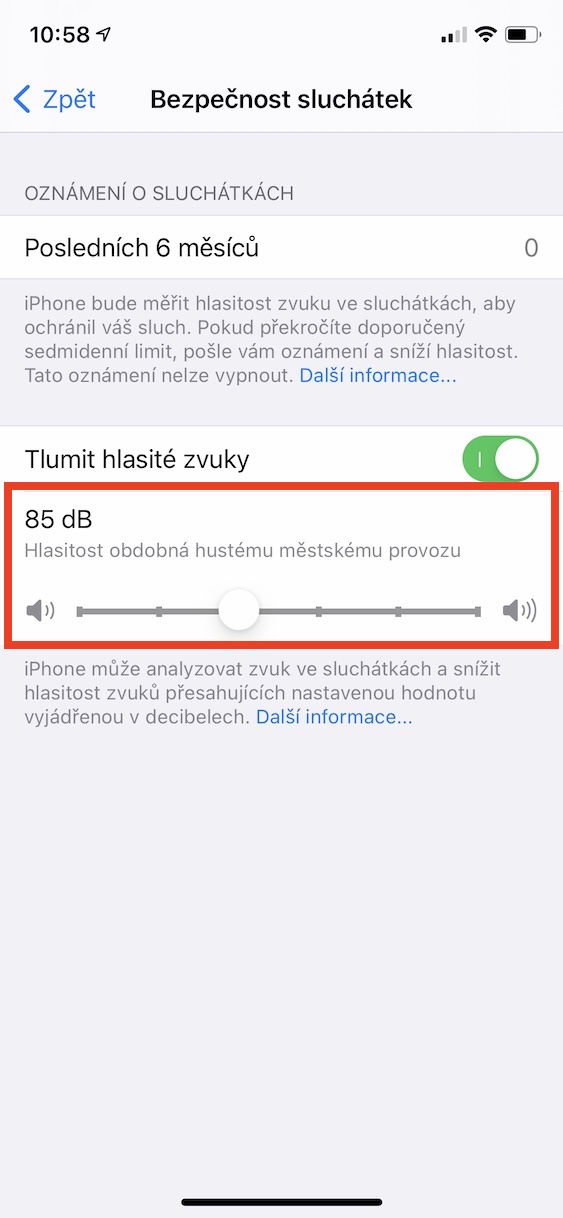 tlumeni_zvuku_ios3 tlumení hlasitých zvuků ios