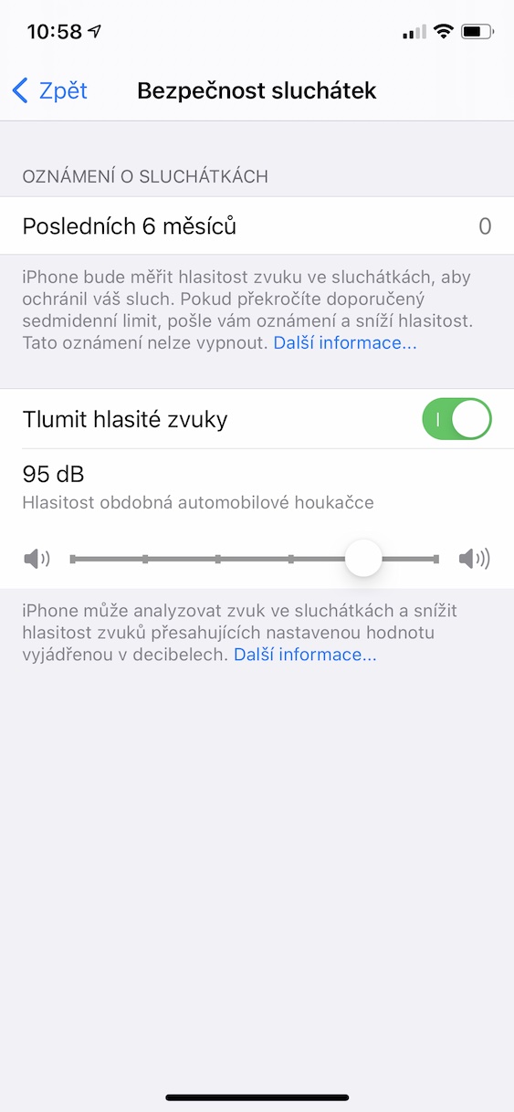 tlumeni_zvuku_ios5 tlumení hlasitých zvuků ios