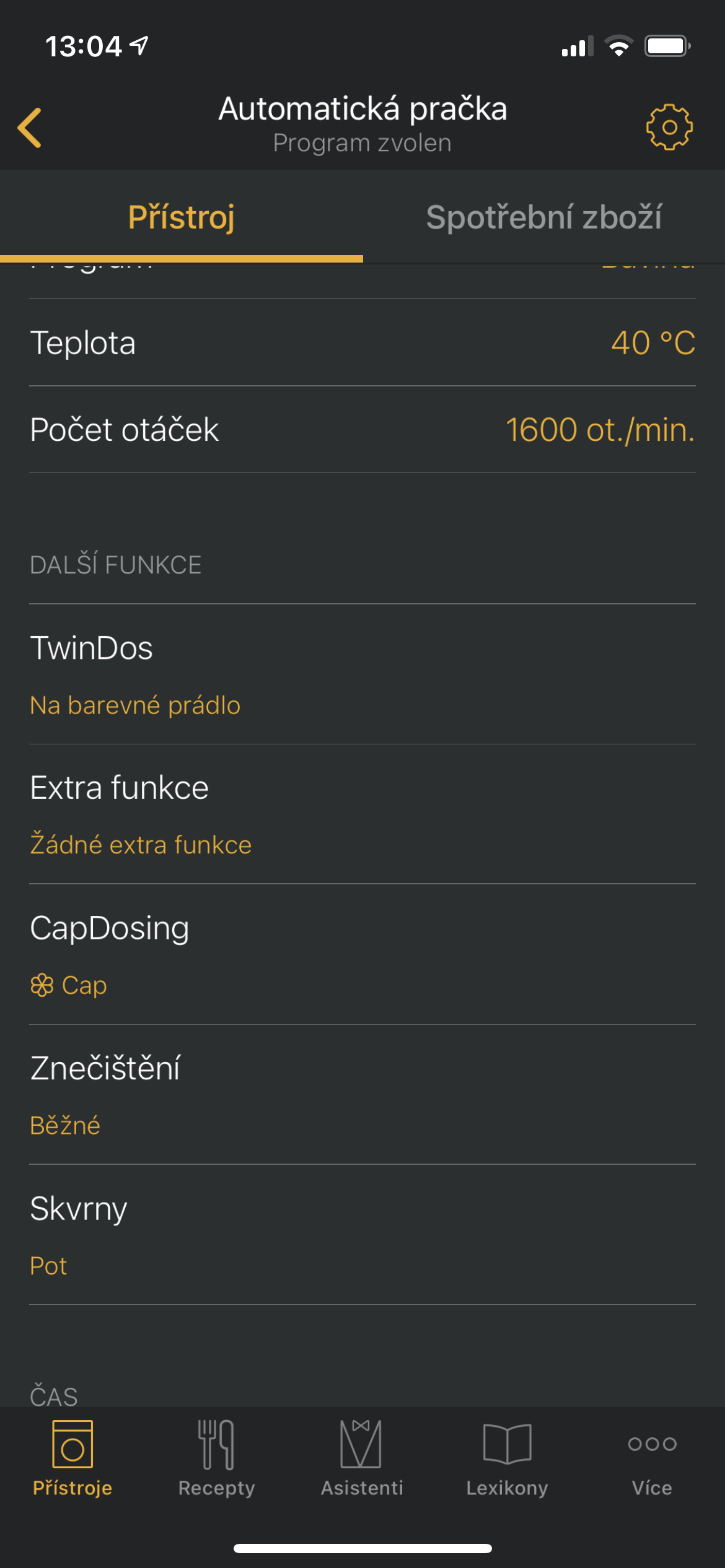 washing machine functions display